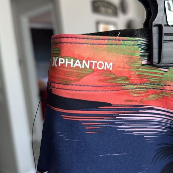 NWT Hurley Board Shorts Swim Phantom Quick Dry 4 Way Stretch Palm Tree Navy - Picture 9 of 11